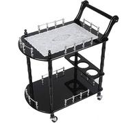 Chariot de service de bar en bois pour hôtels et restaurants - Chariot à thé créatif à roulettes Mobe pour salle à manger - Chariot à dessert multifonction - Solution élégante de service d'hôtel