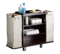 Chariot de service de chambre - 2 sacs à linge - 1420x450x(h)1120mm