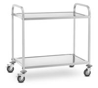 Chariot De Service Desserte Cuisine à Roulettes Inox avec 2 Plateau 160 Kg