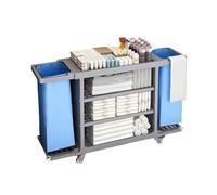Chariot de service d'hôtel multifonctionnel pliable sur les côtés - Chariot de nettoyage de chambre pour hôtels et bureaux - Gris - 135,4 x 46,2 x 99,1 cm - Solution durable et polyvalente pour les