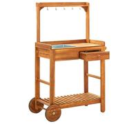 Chariot de service en acacia massif 92 x 43,5 x 141,5 cm