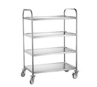 Hendi Chariot de service multifonction 4 étagères 4 roulettes (2 freins) 50 kg/étagère inox