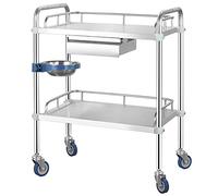 Chariot de service en acier inoxydable - Chariot de cuisine multifonction à roulettes, amovible, idéal pour la maison et le restaurant, robuste et durable