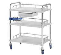 Chariot de service en acier inoxydable - Chariot de cuisine multifonction à roulettes, amovible, idéal pour la maison et le restaurant, robuste et durable
