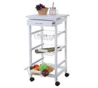 Chariot de service à roulettes MENDLER HWC-B69 76x37x37cm blanc Blanc G