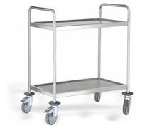 Chariot de Service Inox 2 Niveaux L 880 à 1080 mm - Pujadas - Inox880 mm