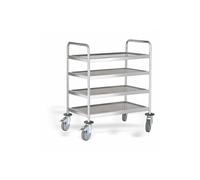 Chariot de Service Inox 4 Niveaux L 880 à 1080 mm - - Inox1080 mm