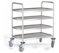 Chariot de Service Inox 4 Niveaux L 880 à 1080 mm - Pujadas - Inox1080 mm