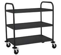 Chariot de service noir mat - 910x590x(h)950mm