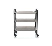 Chariot de service pliable bauhaus à roulettes - métal noir, 3 niveaux Don Hierro