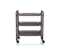 Chariot de service pliable bauhaus à roulettes - métal noir, 3 niveaux Don Hierro
