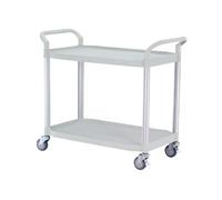 Chariot de service polypropylène Gris clair 2 Plateaux 1100 x 520 x H950 mm Matériel CHR Pro