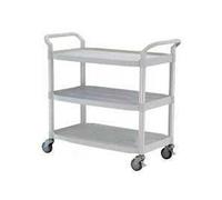 Chariot de service polypropylène Gris clair 3 Plateaux 1100 x 520 x H1020 mm Matériel CHR Pro