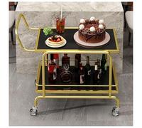 Chariot de service pour chambre d'hôtel - Cadre renforcé robuste avec revêtement en poudre haute température, côtés de sécurité surélevés, grandes roues de 7,6 cm avec freins pour une utilisation en