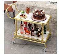 Chariot de service pour chambre d'hôtel - Cadre renforcé robuste avec revêtement en poudre haute température, côtés de sécurité surélevés, grandes roues de 7,6 cm avec freins pour une utilisation en