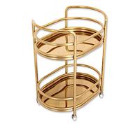 Chariot de service pour étagère de rangement, chariot de cuisine, chariot îlot, cadre à 2 niveaux, chariot utilitaire rond, poignée, garde-corps, roues universelles, commercial, 3 tailles (C 58 X 39 X