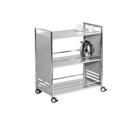 Chariot de service professionnel en acier 3 plateaux - Argent