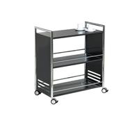 Chariot de service professionnel en acier 3 plateaux - Noir