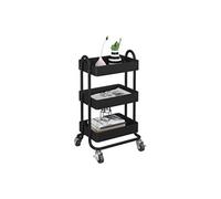 Chariot de service Pyhäntä à roues 3 paniers acier 78,5 x 46 x 35 cm noir [en.casa]