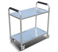 Chariot de service utilitaire à roulettes en acier inoxydable, chariot de rangement à 2/3 niveaux, avec roues verrouillables