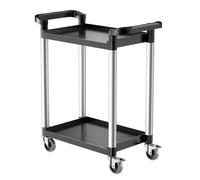 Chariot de Service-VEVOR-800x410x945 mm-Desserte à Roulettes Utilitaire en Plastique-2 Niveaux-avec Roues Pivotantes 360°