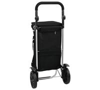 Chariot De Shopping Vidaxl Avec Roues Et Poignée Réglable Noir 40 L