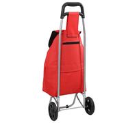 Chariot De Shopping Vidaxl Avec Roues Rouge 35 L