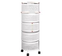 Chariot de sol rotatif multicouche amovible avec panier en maille, chariot de rangement respirant anti-chute pour cuisine, salon, chambre à coucher