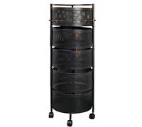 Chariot de sol rotatif multicouche amovible avec panier en maille, chariot de rangement respirant anti-chute pour cuisine, salon, chambre à coucher
