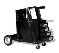 Chariot de Soudage avec 4 Tiroirs Noir Servante pour Poste à Souder vidaXL
