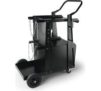 Chariot de soudage avec armoire verrouillable - Max. 120kg - 2 étagères - 2 supports pour bouteilles de gaz - Idéal pour le soudage manuel, sous protection gazeuse & à l'arc à l'argon