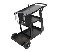 Chariot de soudage Relaxdays, 3 Niveaux, jusqu'à 180 kg, H x L x P : 83 x 37 x 70 cm, Acier, avec poignée, Noir