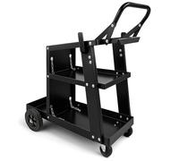Chariot de soudage, servante d'atelier, bouteilles de gaz, machine à souder - Charge 60 kg, 3 étagères, construction en acier, poignée de transport, pour machine à souder MIG/MAG TIG