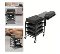 Chariot de spa portable noir, chariot de salon de beauté, chariot de rangement roulant ApplicationIl peut être utilisé dans les instituts de beauté, les cliniques médicales, les magasins de beauté, le