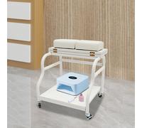Chariot de spa portable pour salon de beauté (ongles, bain de pieds), table de massage, tabouret de manucure avec repose-pieds à roulettes (noir/blanc) DescriptionAprès une longue journée de travail, 