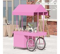 Chariot de Stand de Vendeur Portable, Chariot de Vendeur de Nourriture de Rue Mobile D'entreprise Commerciale avec Tiroir pour Affichage de Vente de Vente en Plein Air(Pink,H120cm/47in)