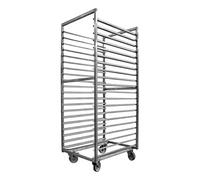 Chariot de Stockage 800 x 600 mm 20 Niveaux Chape Inox avec Frein