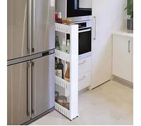 Chariot de Stockage - B.LIVEM - Cuisine à Roulettes - 4 étages - Blanc