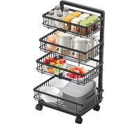 Chariot de stockage, conception multicouche, acier au carbone durable, noir