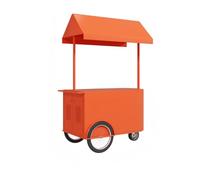 Chariot De Stockage Et D'affichage Grande Capacité, Vente Mobile Robuste En Fer Forgé, For Rues Piétonnes/quartier Commerciaux/lieux D'événements(Orange,135cm/53.2in)