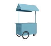 Chariot De Stockage Et D'affichage Grande Capacité, Vente Mobile Robuste En Fer Forgé, For Rues Piétonnes/quartier Commerciaux/lieux D'événements(Blue,135cm/53.2in)