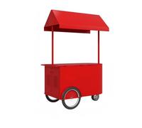 Chariot De Stockage Et D'affichage Grande Capacité, Vente Mobile Robuste En Fer Forgé, For Rues Piétonnes/quartier Commerciaux/lieux D'événements(Red,135cm/53.2in)