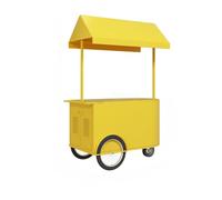 Chariot De Stockage Et D'affichage Grande Capacité, Vente Mobile Robuste En Fer Forgé, For Rues Piétonnes/quartier Commerciaux/lieux D'événements(Yellow,135cm/53.2in)