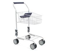 Chariot de supermarché métallique.