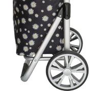 Chariot de supermarché pliable Daisy - 42L, Hydrofuge, Poignée ergonomique, Cadre en aluminium, Haute qualité & Gain de place, Parfait pour le marché & le supermarché