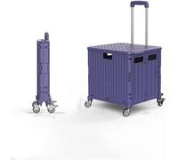 Chariot De Supermarché Pliant Petit Chariot à Tirer Chariot De Supermarché Montant Les Escaliers Artefact De Magasinage à Domicile Stockage, Purple, Universal Wheel (65L)