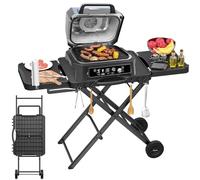 Chariot de table portable d'extérieur pour barbecues Ninja Woodfire - OG701, OG850, OG951, table de camping pliable pour barbecues Blackstone et fours à pizza Onni, grande surface de 129,5 cm, 2 roues
