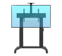 Chariot de télévision mobile en aluminium robuste pour écrans de 75 à 110 pouces, supporte 136 kg, compatible avec les téléviseurs LCD/LED/4K Smart Flat et incurvés VESA 1000 x 600 avec étagère