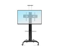 Chariot de télévision mobile sur roulettes - Support de sol robuste pour téléviseurs LCD de 32 à 65 pouces - Support de moniteur réglable pour la maison, le bureau, la salle de conférence - Support
