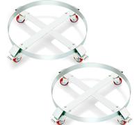 Chariot de transport 250L - planche à roulettes en acier au carbone - chariot pour fûts Ø 607mm - 4 roues universelles avec freins - chariot de transport pour fûts jusqu'à 454kg